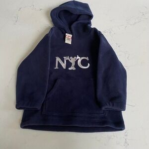 NWT Disney NYC World of Disney Toddler Hoodie Fleece Pullover XXS (2/3) Navy‎